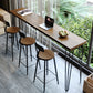 Table de bar rectangulaire industrielle en bois massif, hauteur de bar, pour petits endroits