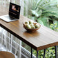 Table de bar rectangulaire industrielle en bois massif, hauteur de bar, pour petits endroits