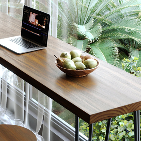 Table de bar rectangulaire industrielle en bois massif, hauteur de bar, pour petits endroits