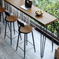 Table de bar rectangulaire industrielle en bois massif, hauteur de bar, pour petits endroits