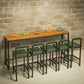 Industrial Solid Wood Bar Table Rectangle Dining Table for Kitchen Living Room 63"L x 15.7"W x 41.3"H Without Chairs Clearhalo 'Bar Furniture' 'Bar Tables' 'bar_tables' 'furn' 'furn_bar_tables' 'Furniture' 'Kitchen & Dining Furniture' 6040907