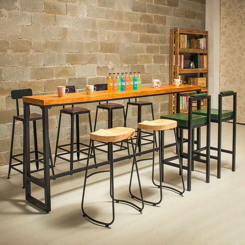 Industrial Solid Wood Bar Table Rectangle Dining Table for Kitchen Living Room Clearhalo 'Bar Furniture' 'Bar Tables' 'bar_tables' 'furn' 'furn_bar_tables' 'Furniture' 'Kitchen & Dining Furniture' 6040914