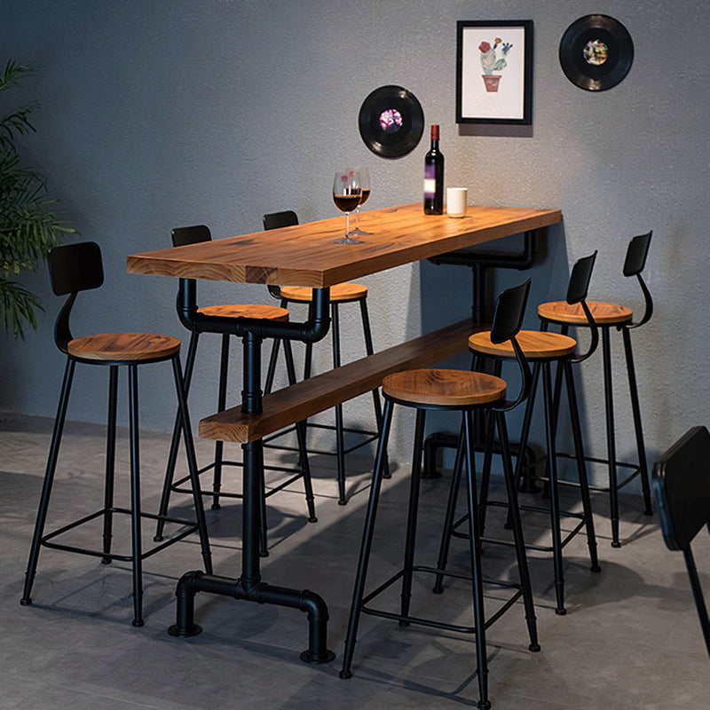 Mesa de pub contemporánea Mesa de bar rectangular de madera maciza para interiores
