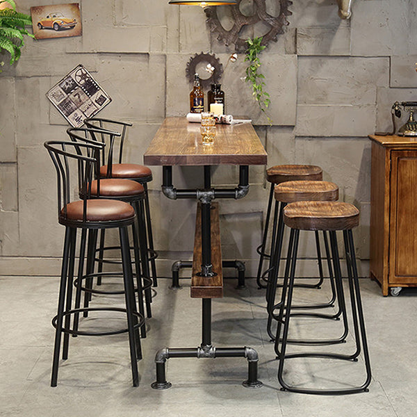 Mesa de pub contemporánea Mesa de bar rectangular de madera maciza para interiores
