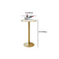 Faux Marble Bar Wine Table Glam Pedestal Pub Table with Metal Base