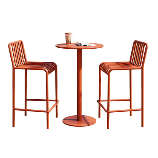 Contemporary Metal Round Bar Table Outdoor Pedestal Bar Dining Table Clearhalo 'Bar Furniture' 'Bar Tables' 'bar_tables' 'furn' 'furn_bar_tables' 'Furniture' 'Kitchen & Dining Furniture' 6040964