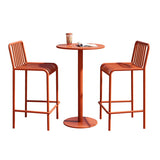 Contemporary Metal Round Bar Table Outdoor Pedestal Bar Dining Table Clearhalo 'Bar Furniture' 'Bar Tables' 'bar_tables' 'furn' 'furn_bar_tables' 'Furniture' 'Kitchen & Dining Furniture' 6040964