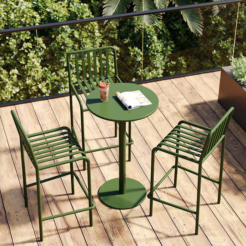 Contemporary Metal Round Bar Table Outdoor Pedestal Bar Dining Table Clearhalo 'Bar Furniture' 'Bar Tables' 'bar_tables' 'furn' 'furn_bar_tables' 'Furniture' 'Kitchen & Dining Furniture' 6040967