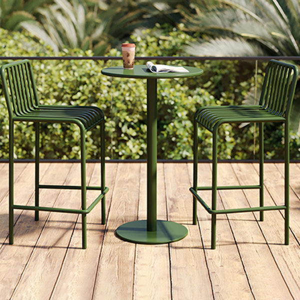 Contemporary Metal Round Bar Table Outdoor Pedestal Bar Dining Table Clearhalo 'Bar Furniture' 'Bar Tables' 'bar_tables' 'furn' 'furn_bar_tables' 'Furniture' 'Kitchen & Dining Furniture' 6040968