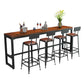 Mesa de comedor rectangular de madera maciza marrón para cocina y sala de estar