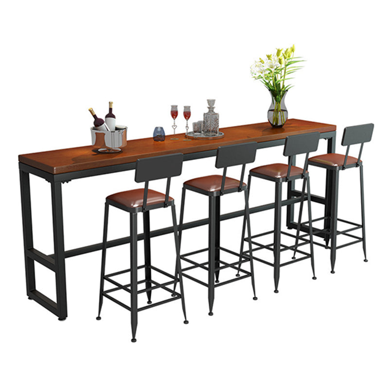 Mesa de comedor rectangular de madera maciza marrón para cocina y sala de estar