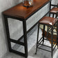 Mesa de comedor rectangular de madera maciza marrón para cocina y sala de estar