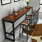 Mesa de comedor rectangular de madera maciza marrón para cocina y sala de estar