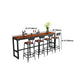 Mesa de comedor rectangular de madera maciza marrón para cocina y sala de estar