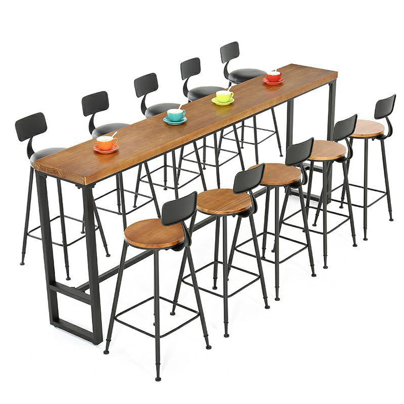 Tavolo da pub contemporaneo tavolo da bar rettangolo in legno massiccio per piccoli luoghi