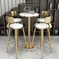 Glam Faux Marble Bar Table 41.3"H Pedestal Bar Height Cocktail Table with Metal Base Clearhalo 'Bar Furniture' 'Bar Tables' 'bar_tables' 'furn' 'furn_bar_tables' 'Furniture' 'Kitchen & Dining Furniture' 6041022