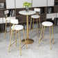 Glam Faux Marble Bar Table 41.3"H Pedestal Bar Height Cocktail Table with Metal Base Clearhalo 'Bar Furniture' 'Bar Tables' 'bar_tables' 'furn' 'furn_bar_tables' 'Furniture' 'Kitchen & Dining Furniture' 6041030