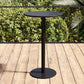 Pedestal Round Bar Dining Table Metal Fixed Pub Table for Outdoor 23.6"L x 23.6"W x 37.4"H Black Without Chairs Clearhalo 'Bar Furniture' 'Bar Tables' 'bar_tables' 'furn' 'furn_bar_tables' 'Furniture' 'Kitchen & Dining Furniture' 6041034