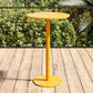 Pedestal Round Bar Dining Table Metal Fixed Pub Table for Outdoor 23.6"L x 23.6"W x 41.3"H Yellow Without Chairs Clearhalo 'Bar Furniture' 'Bar Tables' 'bar_tables' 'furn' 'furn_bar_tables' 'Furniture' 'Kitchen & Dining Furniture' 6041035