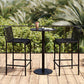 Pedestal Round Bar Dining Table Metal Fixed Pub Table for Outdoor 23.6"L x 23.6"W x 41.3"H Black Without Chairs Clearhalo 'Bar Furniture' 'Bar Tables' 'bar_tables' 'furn' 'furn_bar_tables' 'Furniture' 'Kitchen & Dining Furniture' 6041037