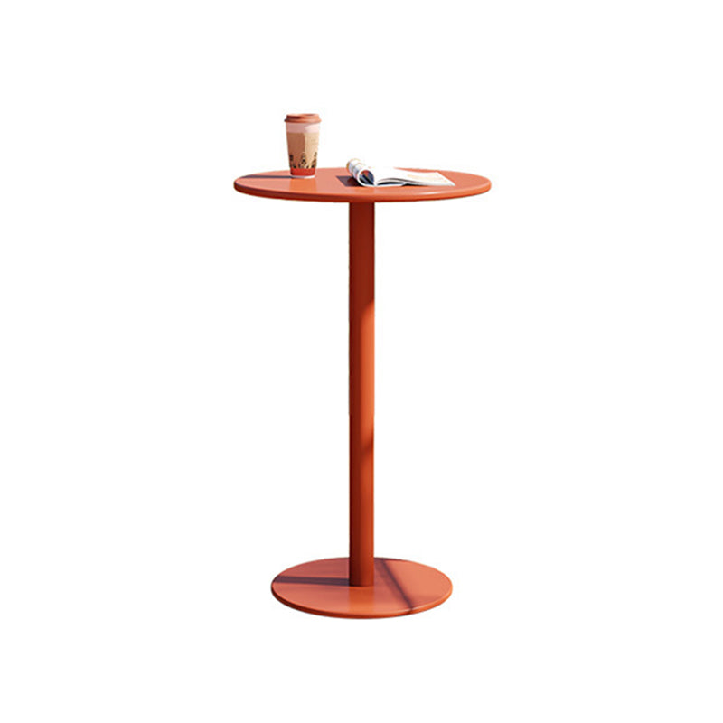 Pedestal Round Bar Dining Table Metal Fixed Pub Table for Outdoor Clearhalo 'Bar Furniture' 'Bar Tables' 'bar_tables' 'furn' 'furn_bar_tables' 'Furniture' 'Kitchen & Dining Furniture' 6041041