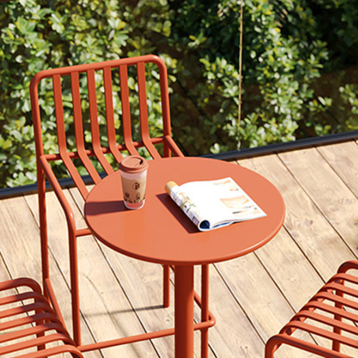 Pedestal Round Bar Dining Table Metal Fixed Pub Table for Outdoor Clearhalo 'Bar Furniture' 'Bar Tables' 'bar_tables' 'furn' 'furn_bar_tables' 'Furniture' 'Kitchen & Dining Furniture' 6041042