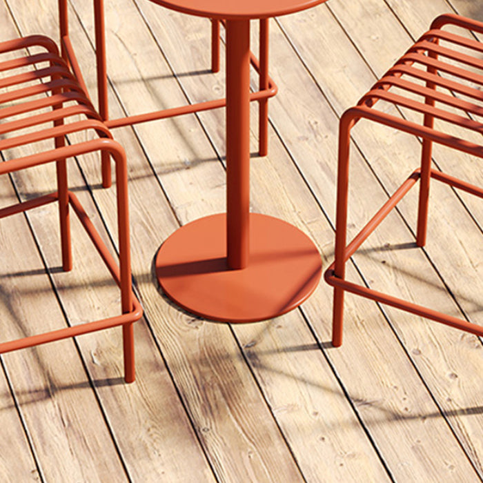Pedestal Round Bar Dining Table Metal Fixed Pub Table for Outdoor Clearhalo 'Bar Furniture' 'Bar Tables' 'bar_tables' 'furn' 'furn_bar_tables' 'Furniture' 'Kitchen & Dining Furniture' 6041043