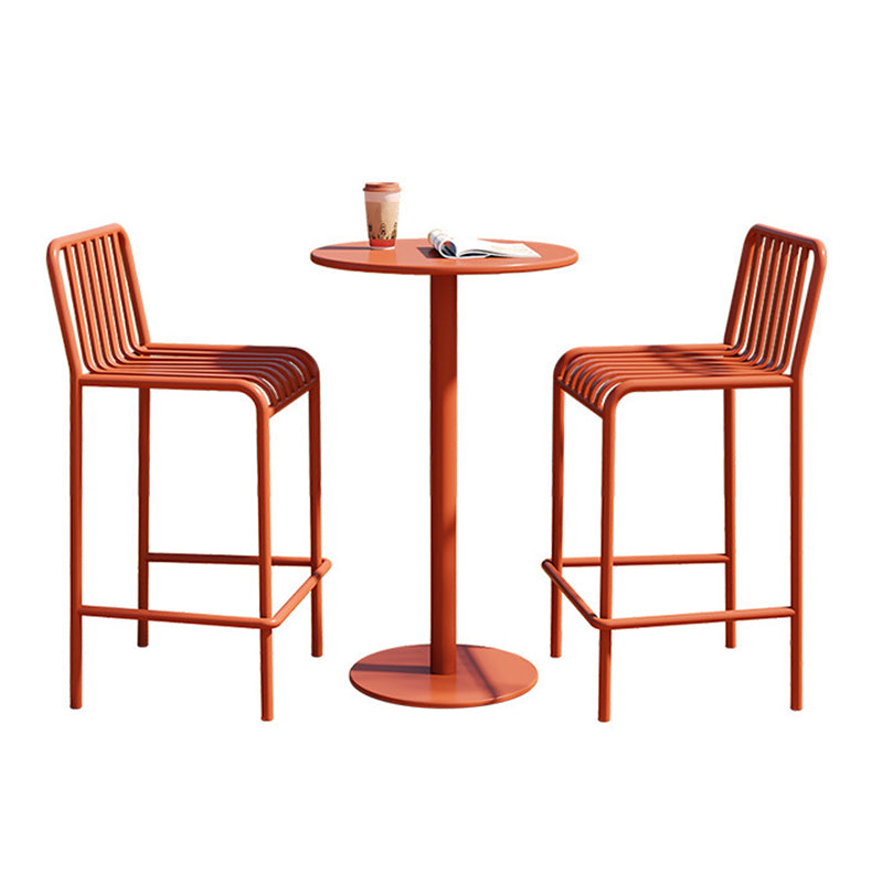 Pedestal Round Bar Dining Table Metal Fixed Pub Table for Outdoor Clearhalo 'Bar Furniture' 'Bar Tables' 'bar_tables' 'furn' 'furn_bar_tables' 'Furniture' 'Kitchen & Dining Furniture' 6041045