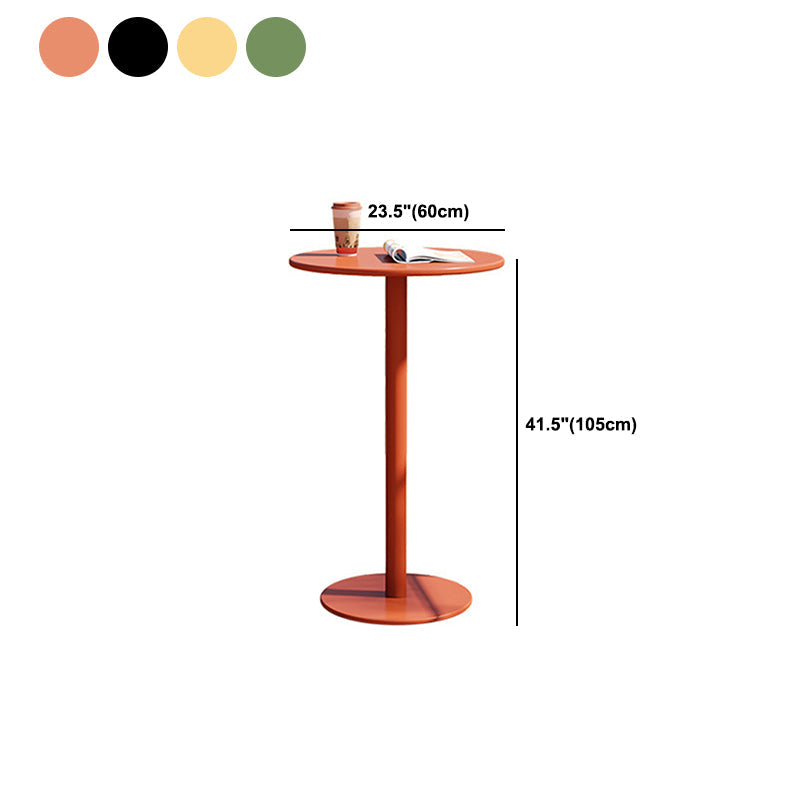Pedestal Round Bar Dining Table Metal Fixed Pub Table for Outdoor Clearhalo 'Bar Furniture' 'Bar Tables' 'bar_tables' 'furn' 'furn_bar_tables' 'Furniture' 'Kitchen & Dining Furniture' 6041046