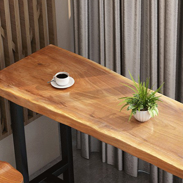 Tavolo da pranzo moderno rettangolare da bar in legno massello per cucina soggiorno