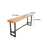 Mesa de comedor rectangular de barra de madera maciza moderna para sala de estar de cocina