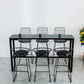 Sintered Stone Bistro Bar Desk Rectangle Bar Height Table with Trestle Base Clearhalo 'Bar Furniture' 'Bar Tables' 'bar_tables' 'furn' 'furn_bar_tables' 'Furniture' 'Kitchen & Dining Furniture' 6041144