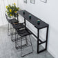 Sintered Stone Bistro Bar Desk Rectangle Bar Height Table with Trestle Base Clearhalo 'Bar Furniture' 'Bar Tables' 'bar_tables' 'furn' 'furn_bar_tables' 'Furniture' 'Kitchen & Dining Furniture' 6041146