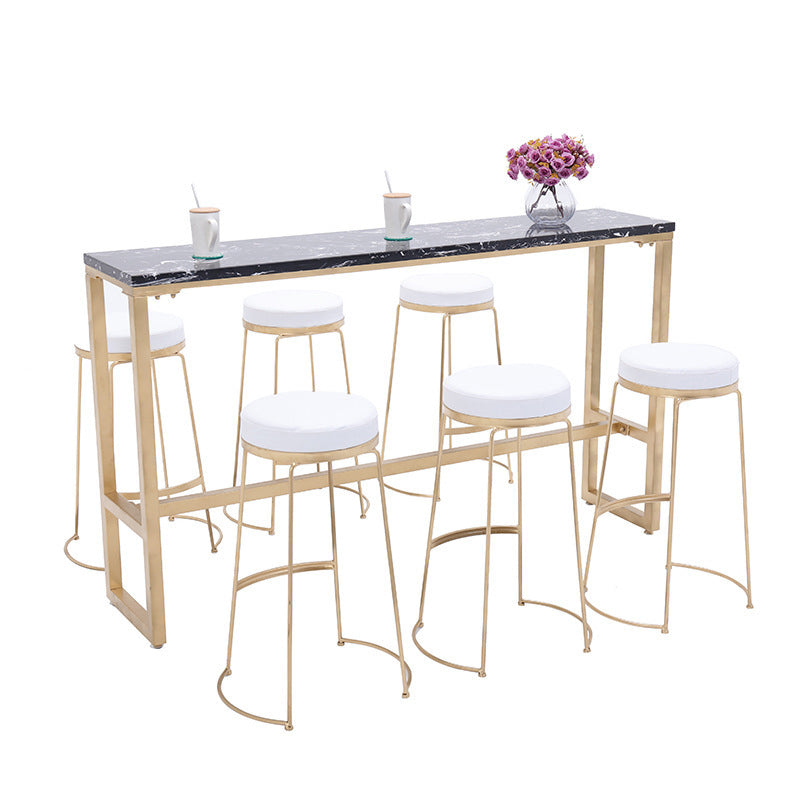 Glam Pub Table Solid Wood Bar Height Rectangle Bar Table for Breakroom Clearhalo 'Bar Furniture' 'Bar Tables' 'bar_tables' 'furn' 'furn_bar_tables' 'Furniture' 'Kitchen & Dining Furniture' 6041199