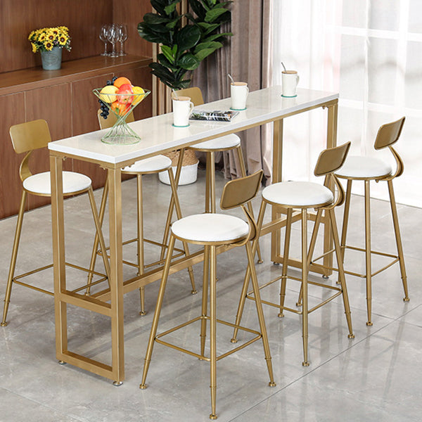 Glam Pub Table Solid Wood Bar Height Rectangle Bar Table for Breakroom Clearhalo 'Bar Furniture' 'Bar Tables' 'bar_tables' 'furn' 'furn_bar_tables' 'Furniture' 'Kitchen & Dining Furniture' 6041200