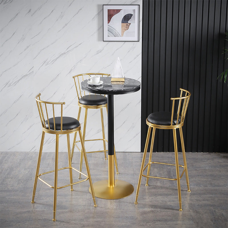 Runder Stein-Bar-Esstisch, Glamour-Stehtisch für das Wohnzimmer