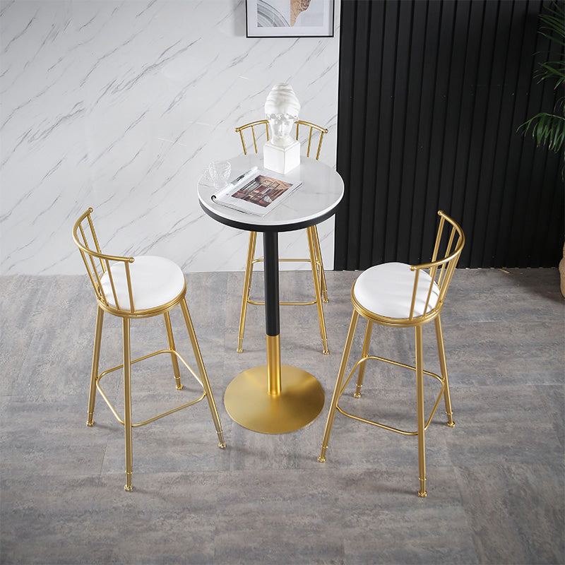 Runder Stein-Bar-Esstisch, Glamour-Stehtisch für das Wohnzimmer