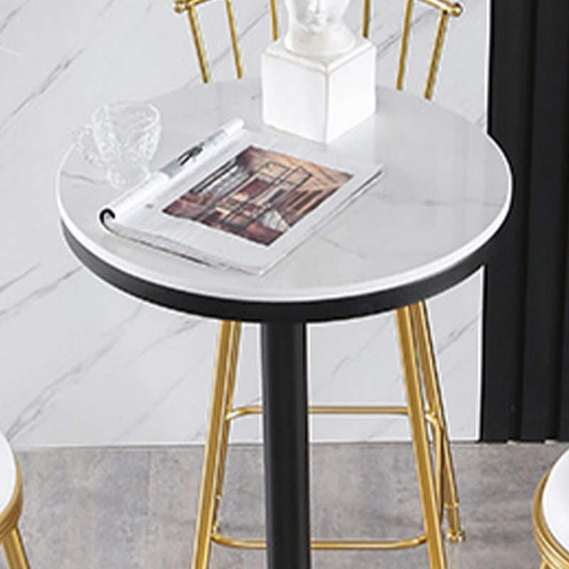 Runder Stein-Bar-Esstisch, Glamour-Stehtisch für das Wohnzimmer