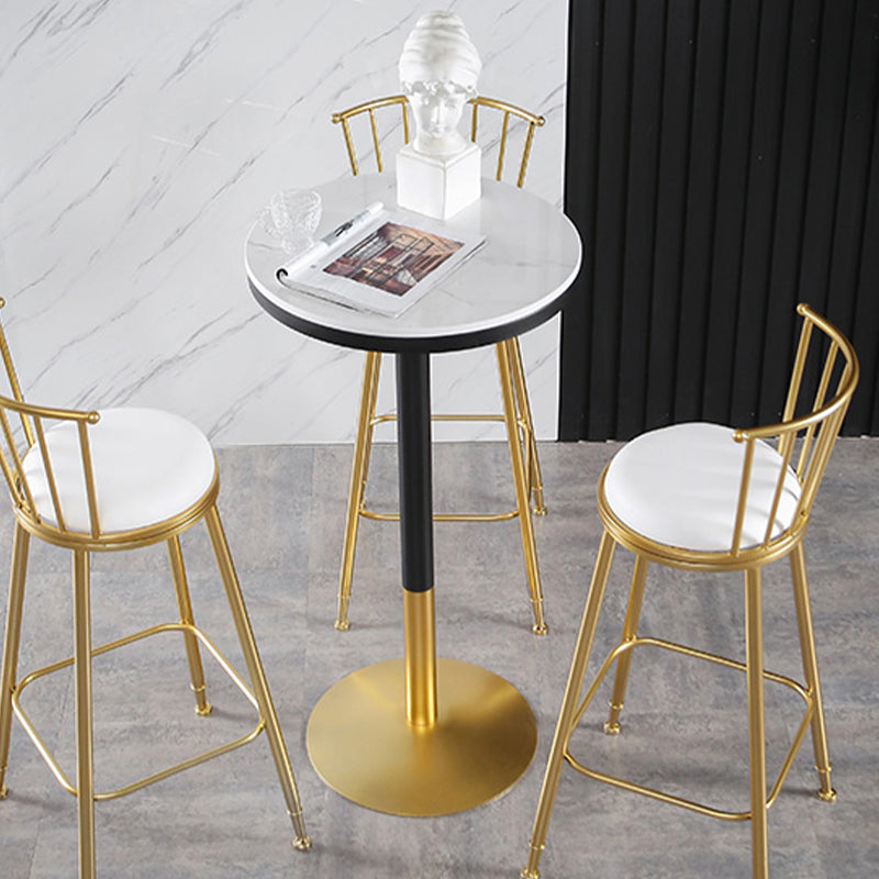 Runder Stein-Bar-Esstisch, Glamour-Stehtisch für das Wohnzimmer