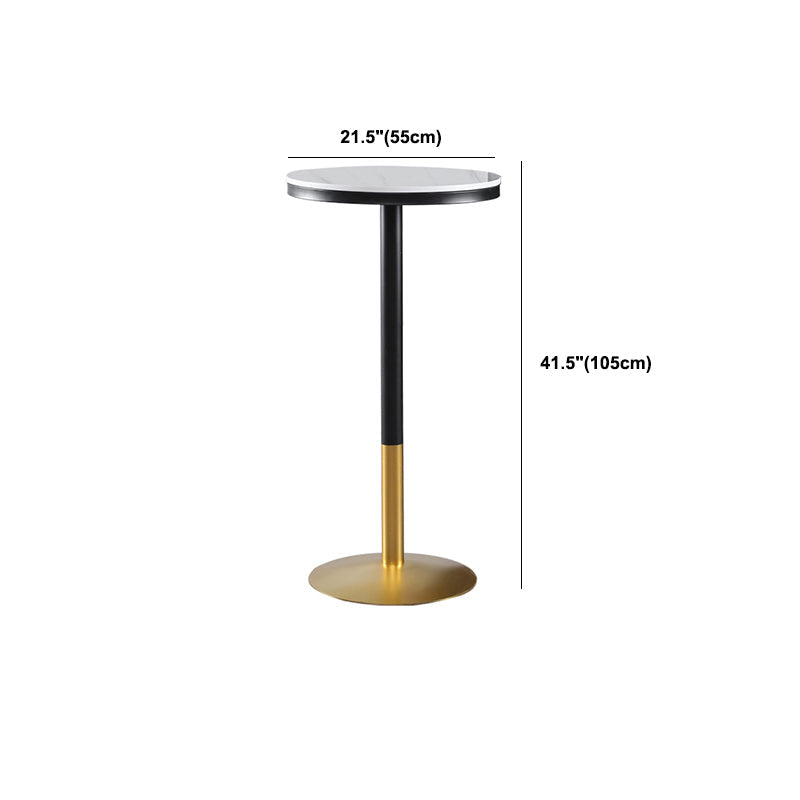 Runder Stein-Bar-Esstisch, Glamour-Stehtisch für das Wohnzimmer