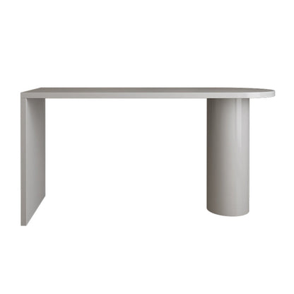 Contemporary Solid Wood Bar Dining Table Indoor Bar Table with Double Pedestal Grey Without Chairs Clearhalo 'Bar Furniture' 'Bar Tables' 'bar_tables' 'furn' 'furn_bar_tables' 'Furniture' 'Kitchen & Dining Furniture' 6041294