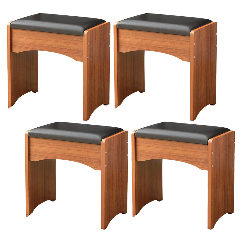 Modern Ottoman Pure Color Rectangle Upholstered Wood Frame Fade Resistant Pouf Black 4 Piece Set Clearhalo 'furn' 'furn_ottomans_poufs' 'Furniture' 'Living Room Furniture' 'Ottomans & Poufs' 'ottomans_poufs' 6042418