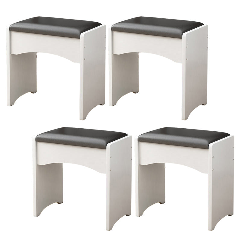 Modern Ottoman Pure Color Rectangle Upholstered Wood Frame Fade Resistant Pouf Black-White 4 Piece Set Clearhalo 'furn' 'furn_ottomans_poufs' 'Furniture' 'Living Room Furniture' 'Ottomans & Poufs' 'ottomans_poufs' 6042433