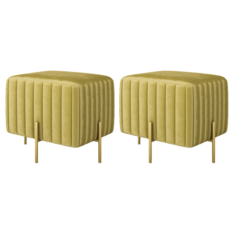 Modern Rectangle Standard Solid Color Tear Resistant Indoor Standard Yellow 2 Piece Set Clearhalo 'furn' 'furn_ottomans_poufs' 'Furniture' 'Living Room Furniture' 'Ottomans & Poufs' 'ottomans_poufs' 6042452