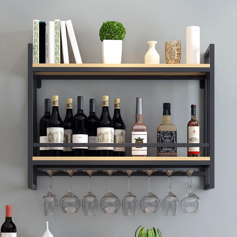 Metal Wall Mounted Wine Glass Stemware Rack Holder Industrial Wine Rack Kit Clearhalo 'furn' 'furn_wine_racks' 'Furniture' 'Kitchen & Dining Furniture' 'Wine Racks' 'wine_racks' 6042483
