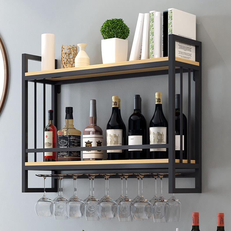 Metal Wall Mounted Wine Glass Stemware Rack Holder Industrial Wine Rack Kit Clearhalo 'furn' 'furn_wine_racks' 'Furniture' 'Kitchen & Dining Furniture' 'Wine Racks' 'wine_racks' 6042485