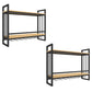 Metal Wall Mounted Wine Glass Stemware Rack Holder Industrial Wine Rack Kit Natural 2 Piece Set Clearhalo 'furn' 'furn_wine_racks' 'Furniture' 'Kitchen & Dining Furniture' 'Wine Racks' 'wine_racks' 6042488