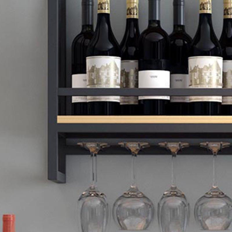 Metal Wall Mounted Wine Glass Stemware Rack Holder Industrial Wine Rack Kit Clearhalo 'furn' 'furn_wine_racks' 'Furniture' 'Kitchen & Dining Furniture' 'Wine Racks' 'wine_racks' 6042490