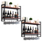 Metal Wall Mounted Wine Glass Stemware Rack Holder Industrial Wine Rack Kit Nut-Brown 2 Piece Set Clearhalo 'furn' 'furn_wine_racks' 'Furniture' 'Kitchen & Dining Furniture' 'Wine Racks' 'wine_racks' 6042494