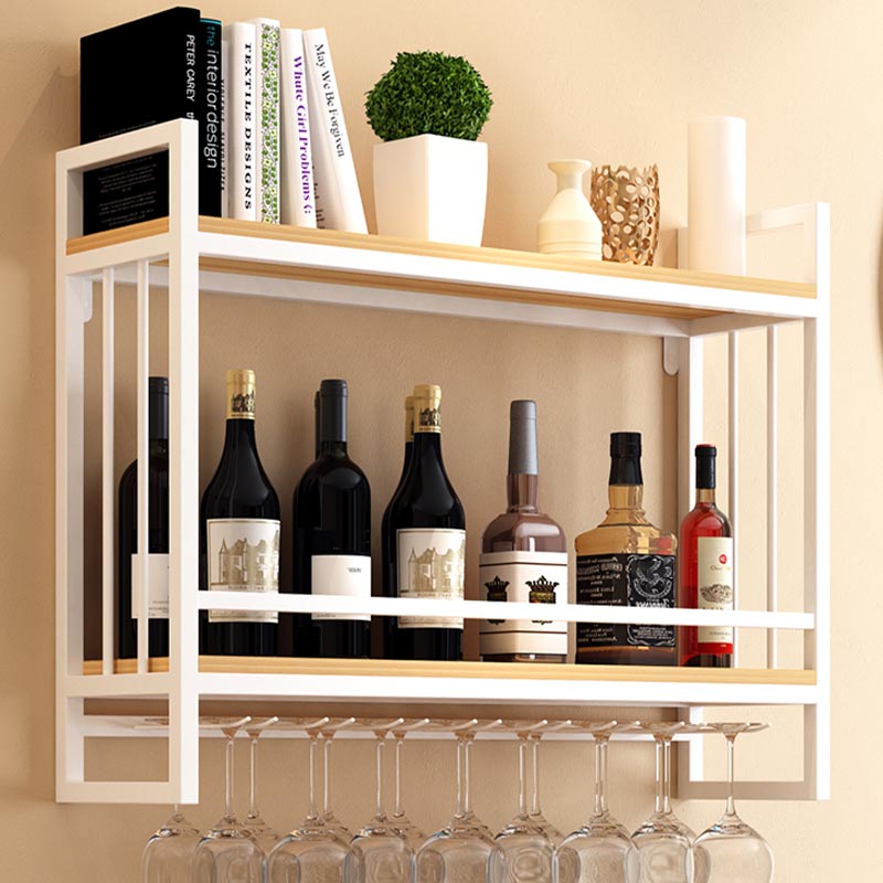Metal Wall Mounted Wine Glass Stemware Rack Holder Industrial Wine Rack Kit Clearhalo 'furn' 'furn_wine_racks' 'Furniture' 'Kitchen & Dining Furniture' 'Wine Racks' 'wine_racks' 6042499